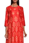 Buy_Swati Vijaivargie_Red Silk Round Shibori Kurta _Online_at_Aza_Fashions