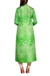 Shop_Swati Vijaivargie_Green Silk Band Collar Shibori Button Down Kurta _at_Aza_Fashions