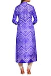 Shop_Swati Vijaivargie_Purple Silk Band Collar Shibori Button Down Kurta _at_Aza_Fashions