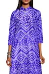 Buy_Swati Vijaivargie_Purple Silk Band Collar Shibori Button Down Kurta _Online_at_Aza_Fashions