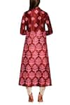 Shop_Swati Vijaivargie_Maroon Silk Band Collar Shibori Button Down Kurta _at_Aza_Fashions