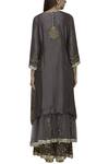 Shop_Aditi Beriwala_Brown Cotton Linen Weave Embroidered Kurta Sharara Set_at_Aza_Fashions
