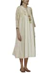 Aditi Beriwala_Cream Organic Cotton Round Printed Dress  _Online_at_Aza_Fashions