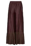 Urvashi Kaur_Wine Chanderi Silk Pants _Online_at_Aza_Fashions