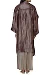 Shop_Urvashi Kaur_Brown Tissue Silk Striped Jacket _at_Aza_Fashions