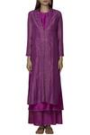 Shop_Urvashi Kaur_Purple Chanderi Jacket_Online_at_Aza_Fashions