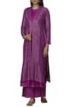 Buy_Urvashi Kaur_Purple Chanderi Jacket_at_Aza_Fashions