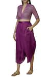 Buy_Urvashi Kaur_Purple Chanderi Silk Dhoti _at_Aza_Fashions