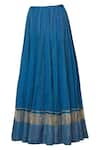 Urvashi Kaur_Blue Tissue Silk Printed Lehenga _Online_at_Aza_Fashions