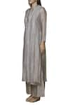 Buy_Urvashi Kaur_Silver Tissue Silk Striped Jacket _Online_at_Aza_Fashions