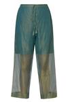 Shop_Urvashi Kaur_Blue Tissue Silk Overlay Pants  _at_Aza_Fashions