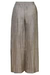 Urvashi Kaur_Grey Kota Silk Checkered Palazzos _Online_at_Aza_Fashions