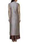 Shop_Urvashi Kaur_Grey Chanderi Silk Round Kurta _at_Aza_Fashions