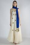 Masaba_Blue Silk Embroidered Kurta Set_Online_at_Aza_Fashions
