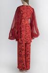 Shop_Masaba_Red Crepe Printed Pant Set_at_Aza_Fashions