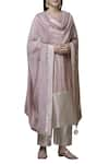 Buy_Simar Dugal_Pink Chanderi Round Kurta Set  _at_Aza_Fashions