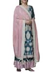 Buy_Simar Dugal_Blue Chanderi Round Kurta Gharara Set  _at_Aza_Fashions