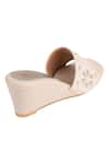 Shop_Veruschka By Payal Kothari_Cream Zari And Thread Embroidered Wedges _Online_at_Aza_Fashions