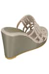 Shop_Veruschka By Payal Kothari_Cream Metallic Wedges _Online_at_Aza_Fashions