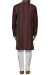 Shop_Manish Malhotra_Maroon Silk Embroidered Kurta Set_at_Aza_Fashions