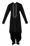 Buy_Manish Malhotra_Black Silk Embroidered Kurta Set_Online_at_Aza_Fashions