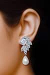 Shop_Tsara_White Crystals Drop Earrings_at_Aza_Fashions