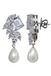 Buy_Tsara_White Crystals Drop Earrings_Online_at_Aza_Fashions