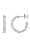 Buy_Tsara_Silver Plated Crystal Hoops _Online_at_Aza_Fashions