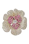 Shop_Tsara_Silver Plated Crystal Floral Studs_Online_at_Aza_Fashions