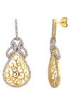 Buy_Tsara_Gold Plated Crystal Filigree Drop Earrings_Online_at_Aza_Fashions