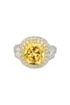 Tsara_Yellow Crystal Ring _Online_at_Aza_Fashions