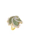 Buy_Tsara_Green Crystal Ring _Online_at_Aza_Fashions