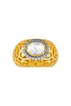 Tsara_Gold Plated Crystal Filgree Ring _Online_at_Aza_Fashions