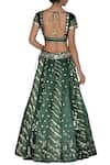 Shop_Devnaagri_Green Gajji Silk V Neck Embroidered Bridal Lehenga Set _at_Aza_Fashions