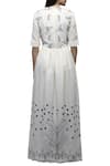 Shop_S & V Designs_Off White Dobby Cotton Embroidered Maxi Dress_at_Aza_Fashions