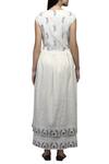 Shop_S & V Designs_Off White Dobby Cotton Layered Midi Dress_at_Aza_Fashions