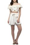 Buy_S & V Designs_Off White Dobby Cotton Embroidered Top Pant Set_at_Aza_Fashions
