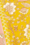 Soup By Sougat Paul_Yellow Net, Crepe Floral Round Neck Printed Jacket And Dhoti Pant Set _at_Aza_Fashions