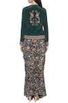 Shop_Soup By Sougat Paul_Green Printed Jacket Skirt Set _at_Aza_Fashions