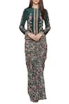 Buy_Soup By Sougat Paul_Green Printed Jacket Skirt Set _Online_at_Aza_Fashions