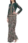 Soup By Sougat Paul_Green Printed Jacket Skirt Set _Online_at_Aza_Fashions