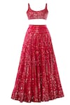 Shop_Tamanna Punjabi Kapoor_Pink Embroidered Lehenga Set_Online_at_Aza_Fashions
