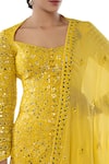 Tamanna Punjabi Kapoor_Yellow Georgette Heart Embroidered Sharara Set  _at_Aza_Fashions