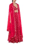 Tamanna Punjabi Kapoor_Pink Georgette V Neck Embroidered Sharara With Cape Set _Online_at_Aza_Fashions