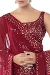 Tamanna Punjabi Kapoor_Maroon Georgette Round Embroidered Kurta Sharara Set _at_Aza_Fashions