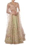 Buy_Tamanna Punjabi Kapoor_Green Chanderi Silk Round Bridal Lehenga Set  _at_Aza_Fashions