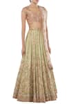 Tamanna Punjabi Kapoor_Green Chanderi Silk Round Bridal Lehenga Set  _Online_at_Aza_Fashions