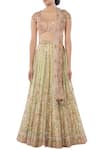 Buy_Tamanna Punjabi Kapoor_Green Chanderi Silk Round Bridal Lehenga Set  _Online_at_Aza_Fashions