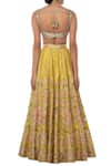 Shop_Tamanna Punjabi Kapoor_Yellow Chanderi Silk Square Neck Embroidered Bridal Lehenga Set  _at_Aza_Fashions