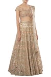 Tamanna Punjabi Kapoor_Off White Net One Shoulder Embroidered Bridal Lehenga Set _Online_at_Aza_Fashions